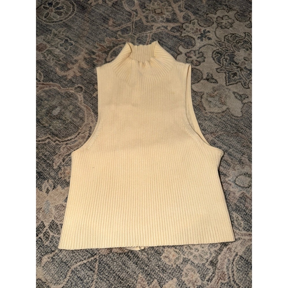 Camila Coelho Revolve Beige Knit Open Back Tank Top